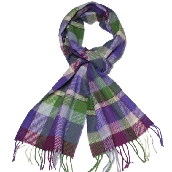 Avoca The Mill Ireland Wool Winter Scarf Multicolor Check Women's - Picture 2 of 3